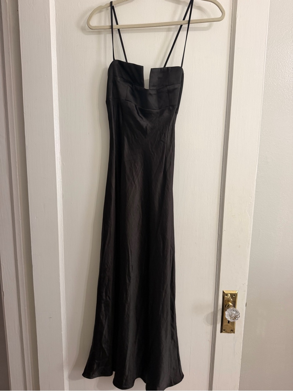 Hello Molly Black Satin Spaghetti-Strap Midi Dress - Picture 2 of 3